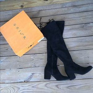Unisa Black Over the Knee Boots Sz 7.5